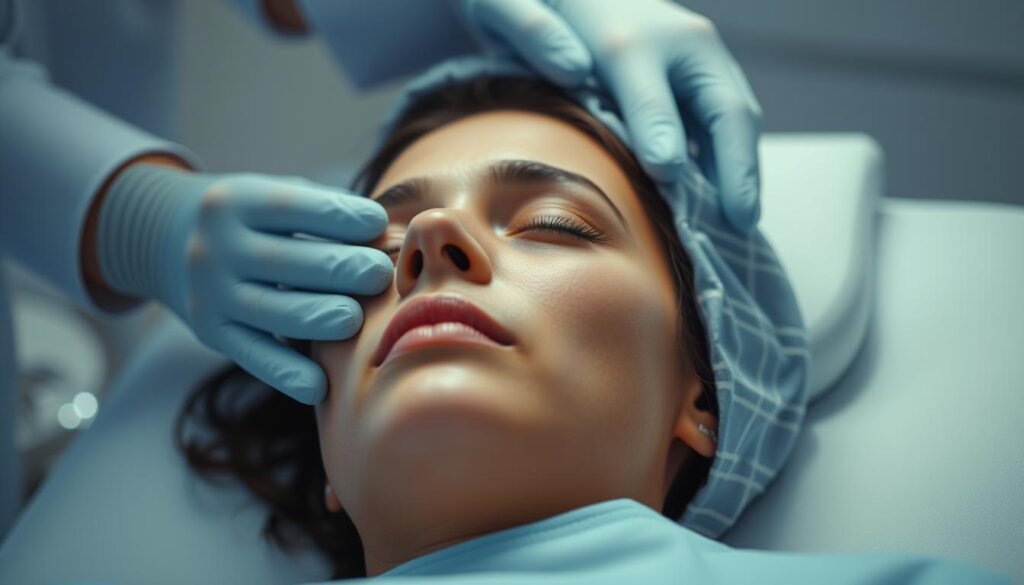 Generate an image of a person experiencing the Oligio X treatment Generate an image of a person experiencing the Oligio X treatment
