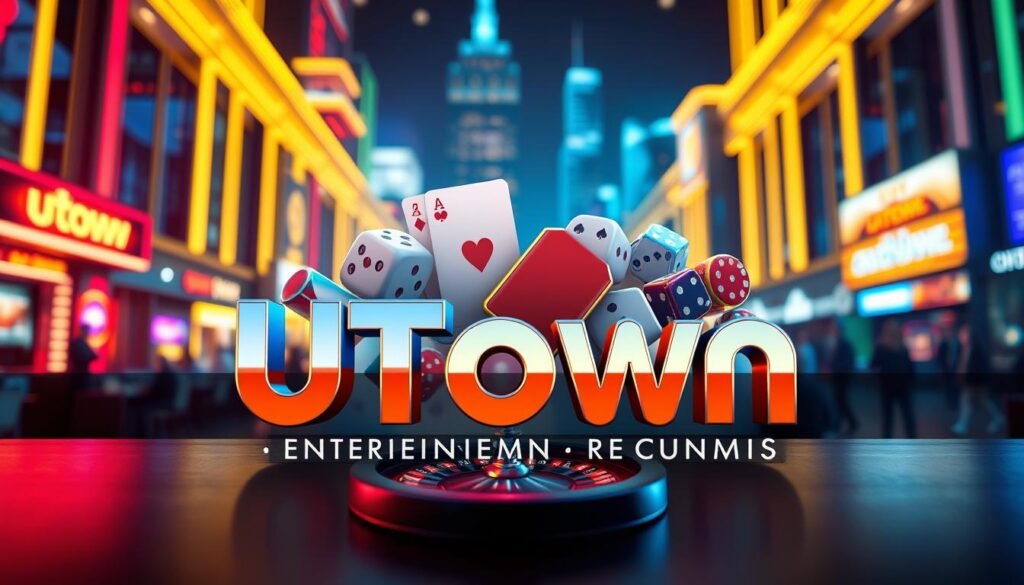 A vibrant, high-resolution image of the "UTown Entertainment City Lottery Guide" featuring a sleek, modern design aesthetic. The foreground showcases the brand name "UTown" prominently displayed in a bold, stylized font with a gradient effect. The middle ground depicts various lottery game icons, such as dice, playing cards, and a spinning roulette wheel, all rendered in a polished, three-dimensional style. The background is a soft, blurred cityscape with skyscrapers and neon lights, creating a sense of an immersive, bustling entertainment district. The overall mood is one of excitement, sophistication, and the promise of thrilling gameplay experiences. A vibrant, high-resolution image of the "UTown Entertainment City Lottery Guide" featuring a sleek, modern design aesthetic. The foreground showcases the brand name "UTown" prominently displayed in a bold, stylized font with a gradient effect. The middle ground depicts various lottery game icons, such as dice, playing cards, and a spinning roulette wheel, all rendered in a polished, three-dimensional style. The background is a soft, blurred cityscape with skyscrapers and neon lights, creating a sense of an immersive, bustling entertainment district. The overall mood is one of excitement, sophistication, and the promise of thrilling gameplay experiences.